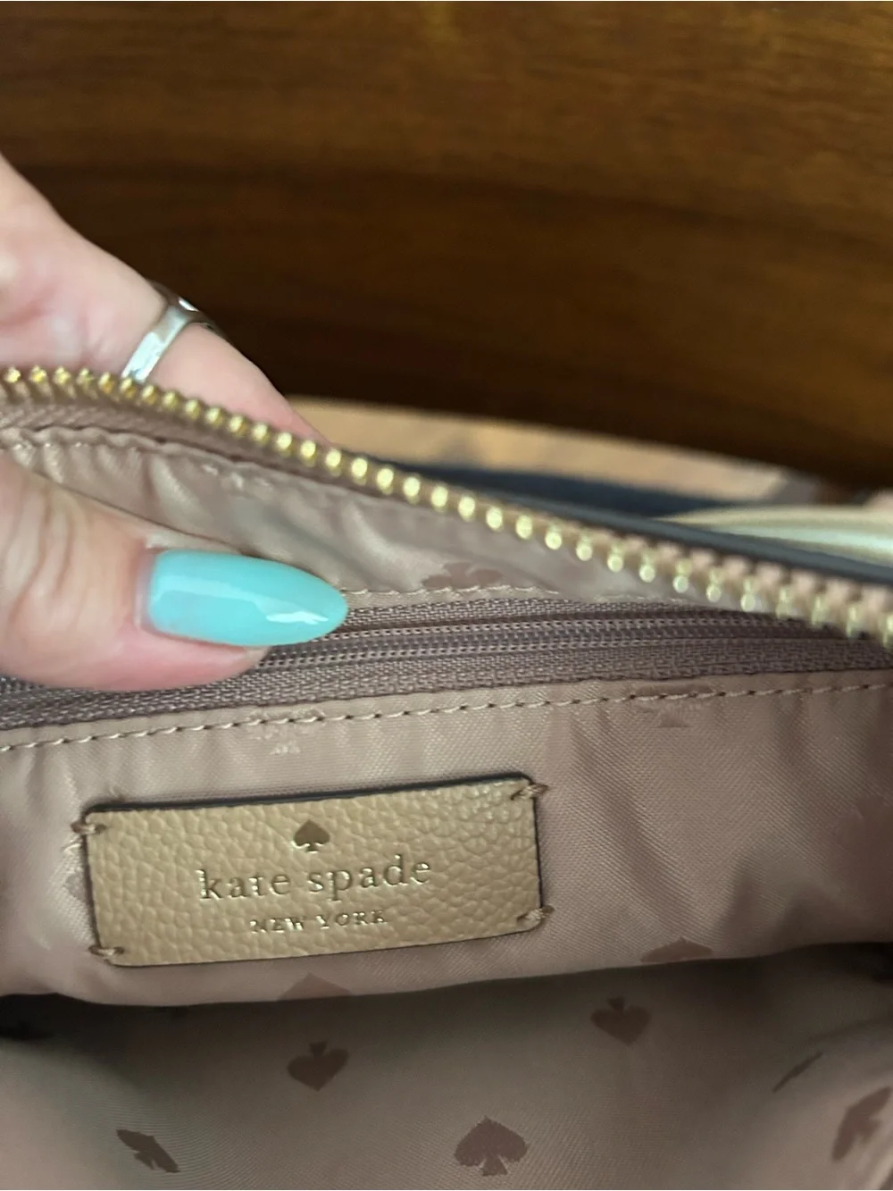 kate spade Crossbody in Light Beige with Striped Strap - Picture 5 of 9